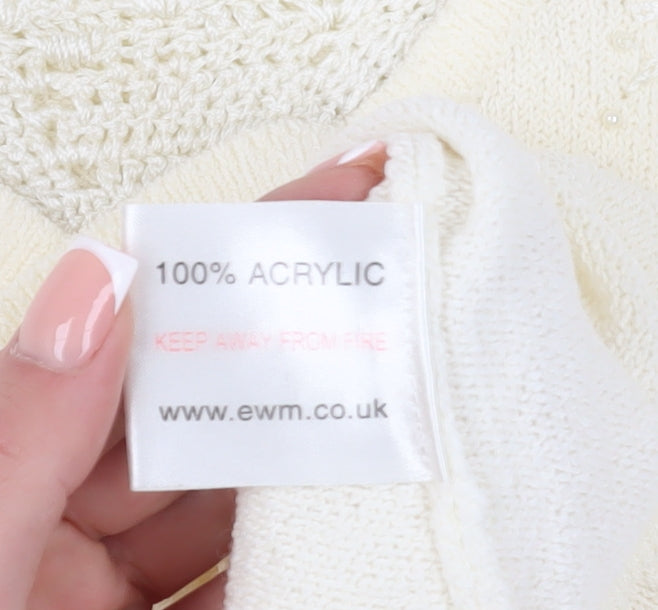 Honor Millburn Women's Ivory V-Neck Pullover Jumper XL