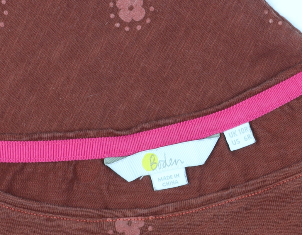 Boden Women's Brown Floral Shift Dress Size 10