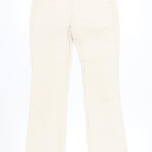 Massimo Dutti Women's Beige Straight-Leg Trousers