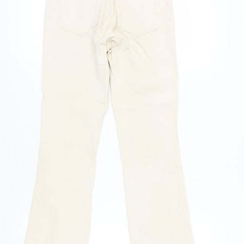 Massimo Dutti Women's Beige Straight-Leg Trousers
