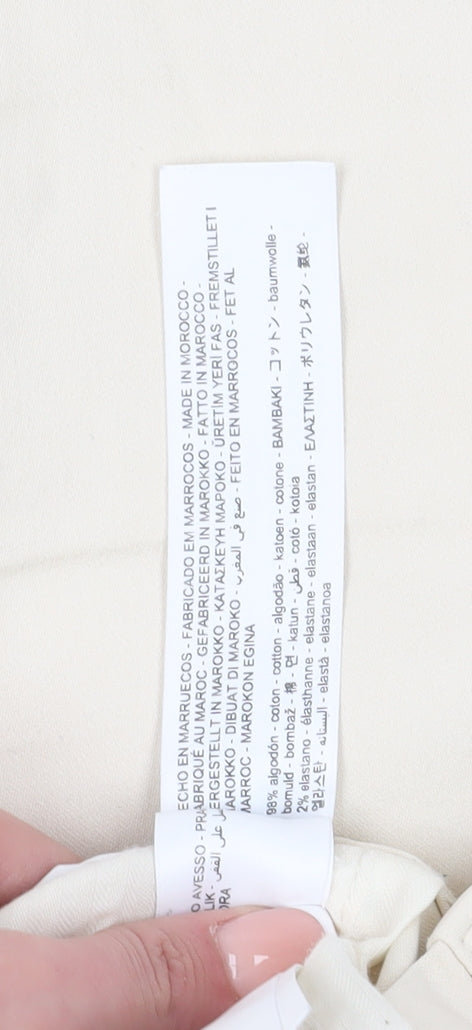 Massimo Dutti Women's Beige Straight-Leg Trousers