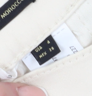 Massimo Dutti Women's Beige Straight-Leg Trousers