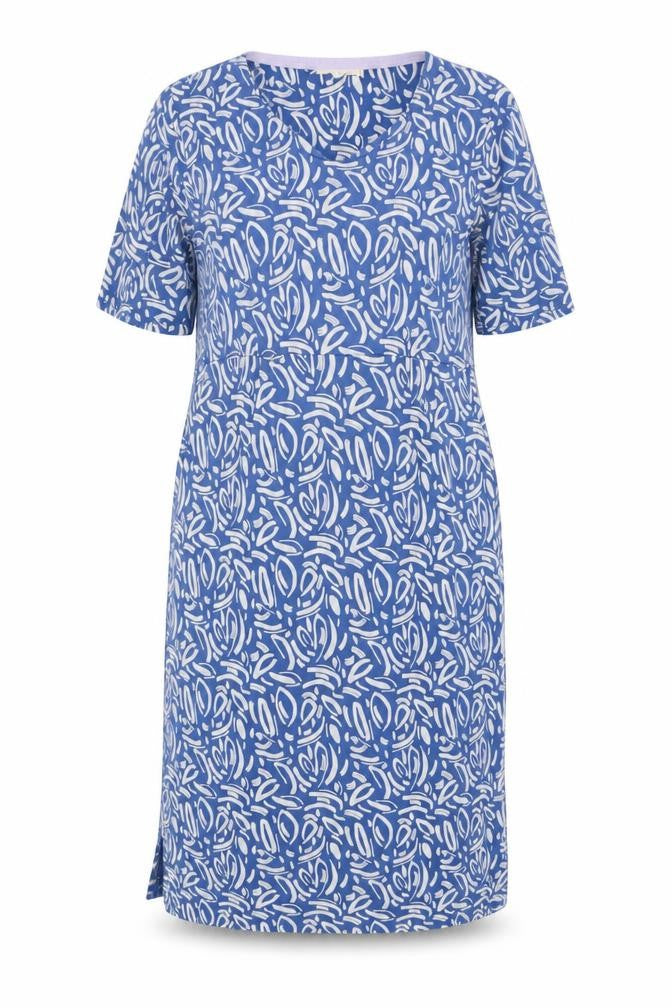 Front view of White Stuff Women's Blue Shift Dress UK 10