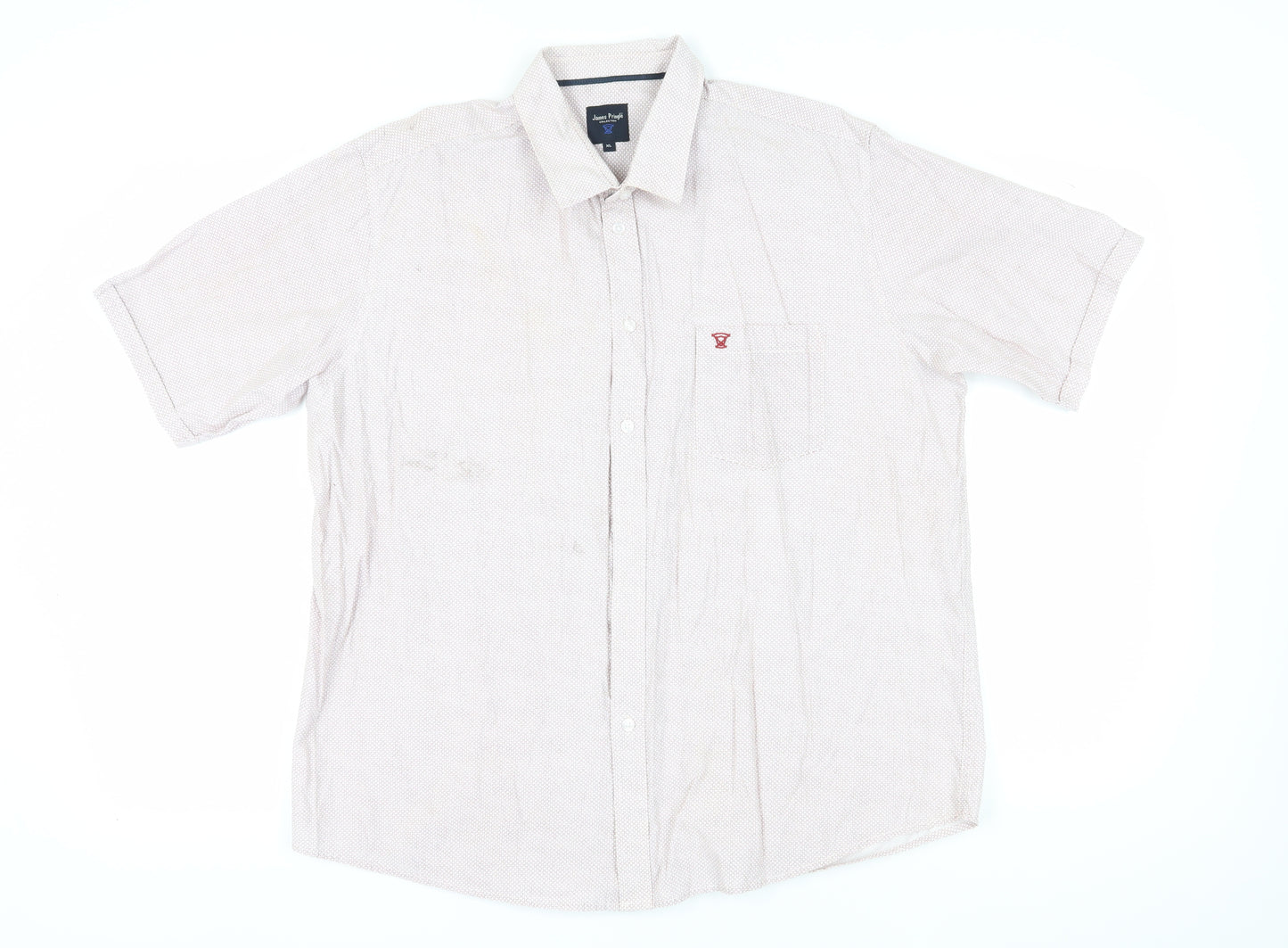 James Pringle Men's Beige XL Geometric Button-Up Shirt