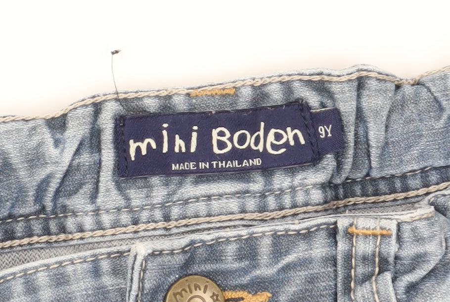 Mini Boden Boys Blue Cargo Shorts Size 9 Years Cotton