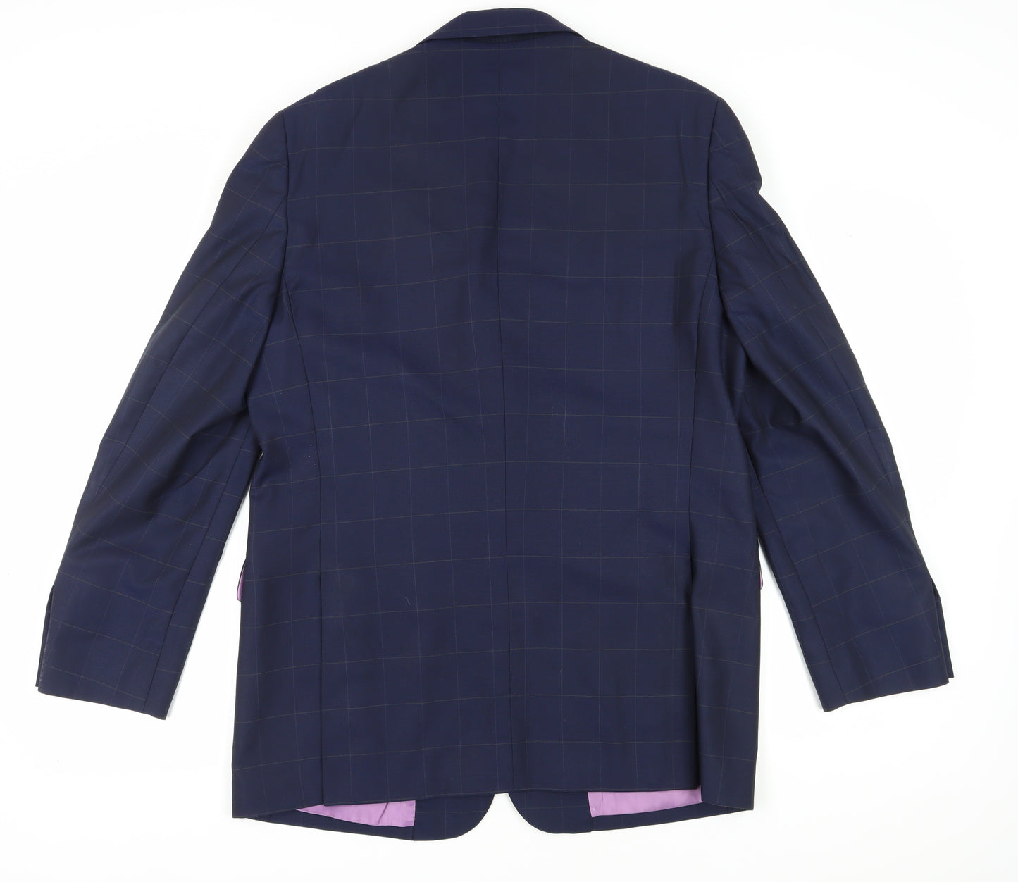 Charles Tyrwhitt Men's Blue Check Blazer - Size 44L, Wool