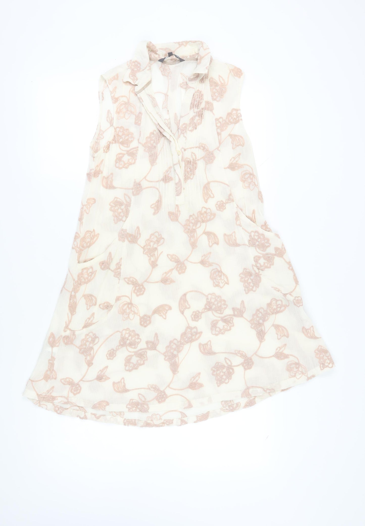 Laura Ashley Women’s Ivory Floral Shift Dress Size 10