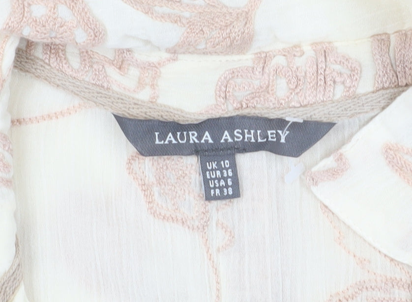 Laura Ashley Women’s Ivory Floral Shift Dress Size 10