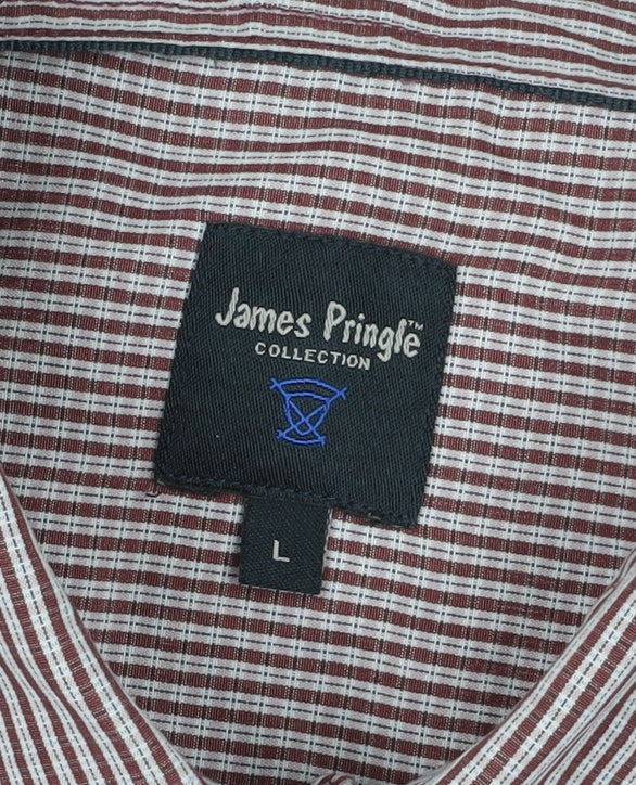 James Pringle Men's Multicoloured Striped Shirt L