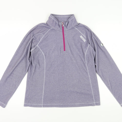 Regatta Women's Purple 1/4 Zip High Neck Sweatshirt Size 10