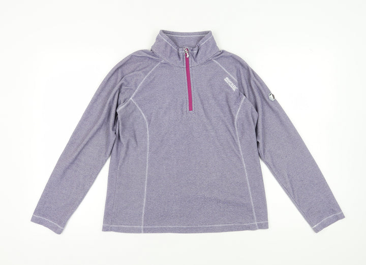 Regatta Women's Purple 1/4 Zip High Neck Sweatshirt Size 10