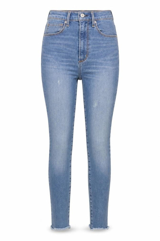 Front view of Abercrombie & Fitch Women's Blue Skinny Jeans, 2XS