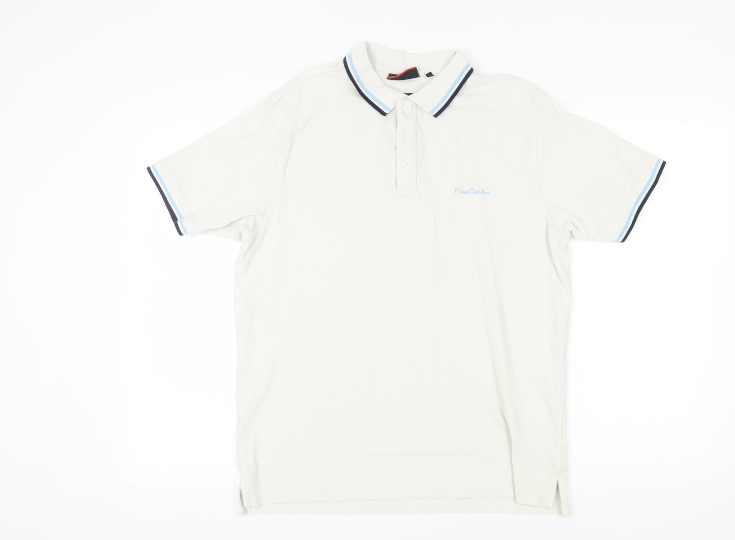 Pierre Cardin Men's White Polo Shirt - Size L