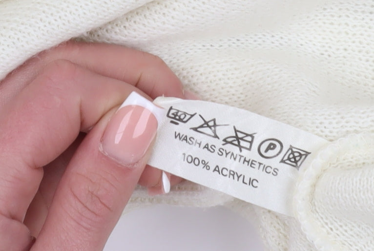 Farah Men's Ivory V-Neck Pullover Jumper, Size L