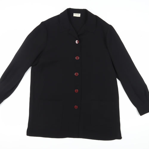 Viyella Women's Black Blazer, UK 14, Mid-Length, Elegant