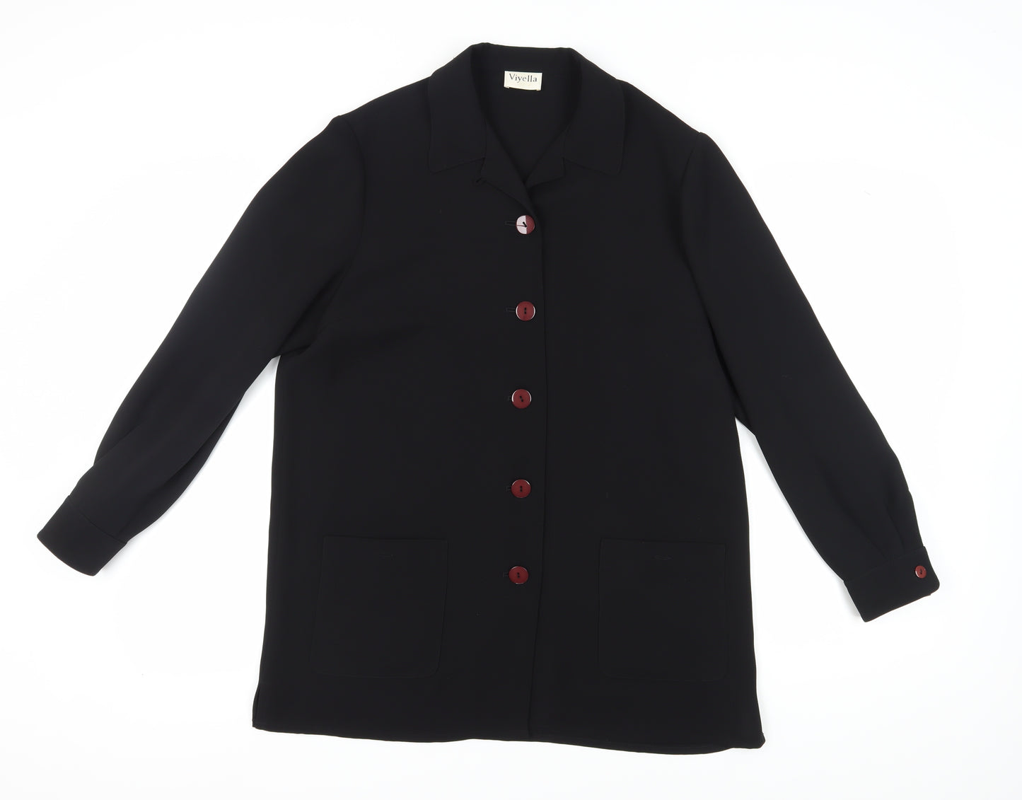 Viyella Women's Black Blazer, UK 14, Mid-Length, Elegant