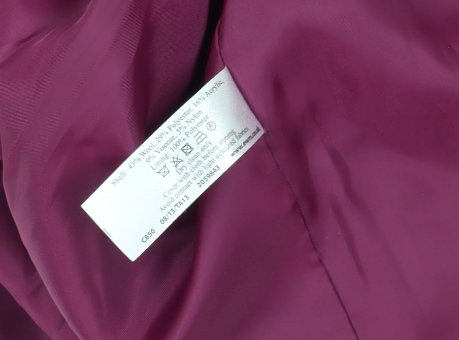 Honor Millburn Women’s Purple Wool Overcoat Size 12