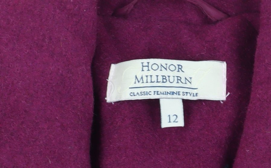 Honor Millburn Women’s Purple Wool Overcoat Size 12