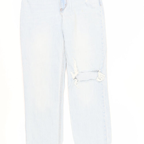 Abercrombie & Fitch Women's Blue High Rise Straight Jeans