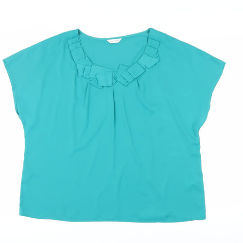 Windsmoor Women's Green Bow Accent Blouse Size 20