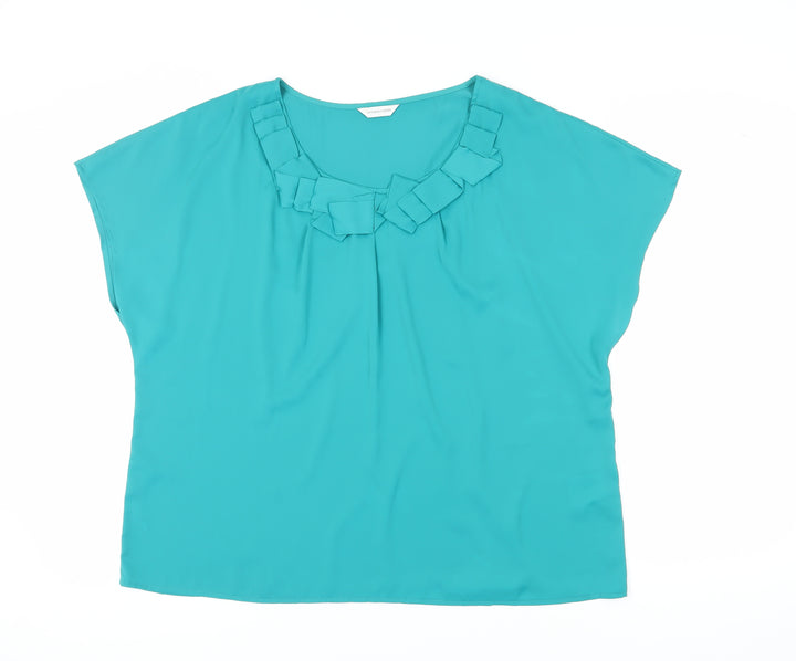 Windsmoor Women's Green Bow Accent Blouse Size 20
