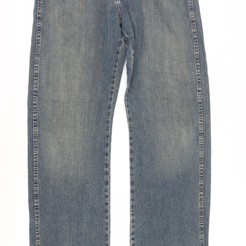 Wrangler Men's Blue Straight Jeans, Size 34, Relaxed Fit