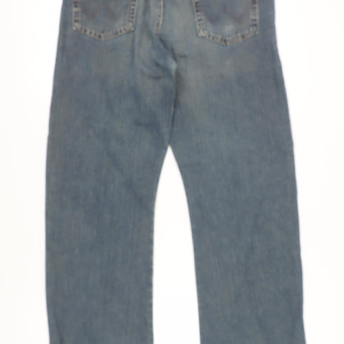 Wrangler Men's Blue Straight Jeans, Size 34, Relaxed Fit