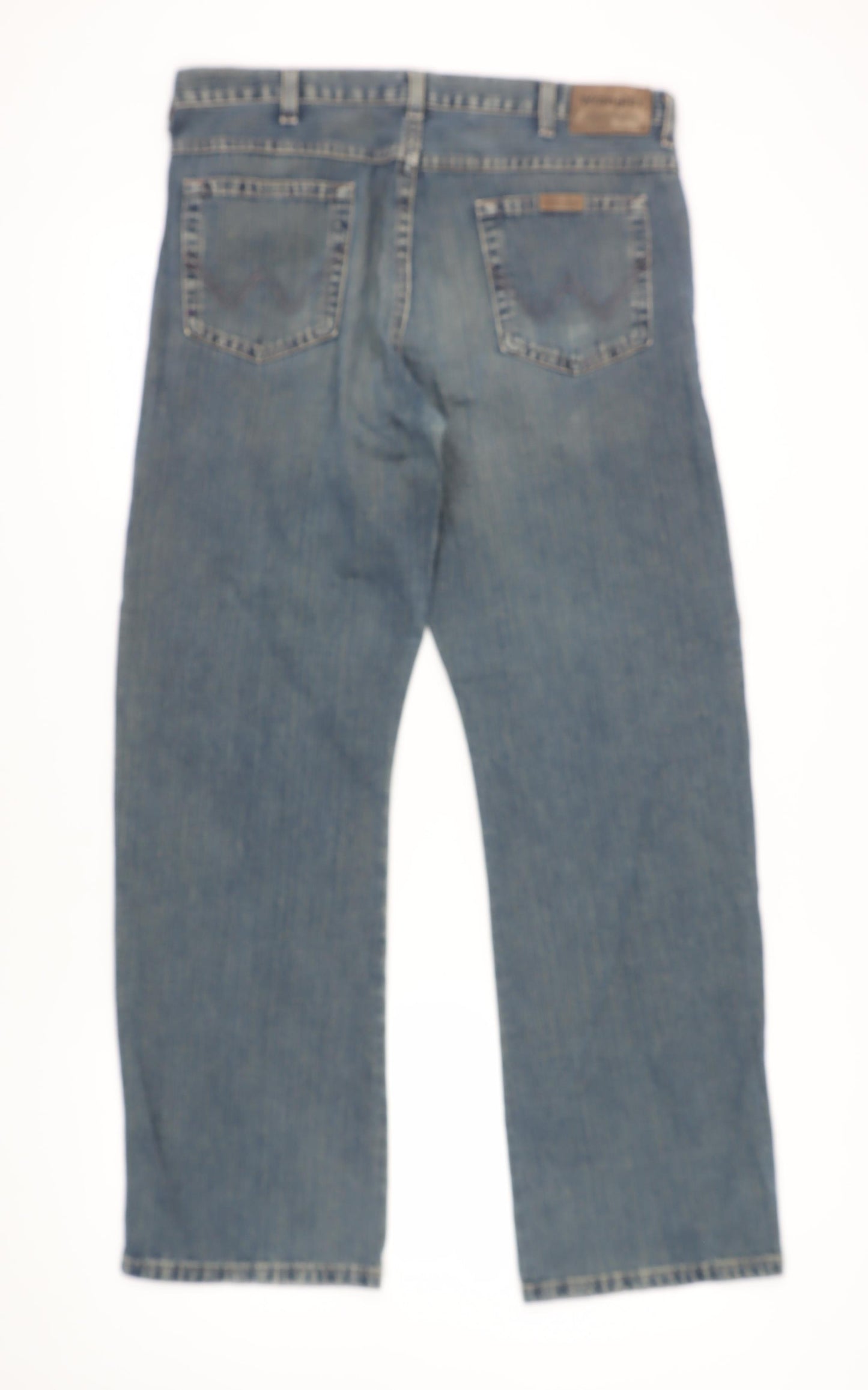 Wrangler Men's Blue Straight Jeans, Size 34, Relaxed Fit