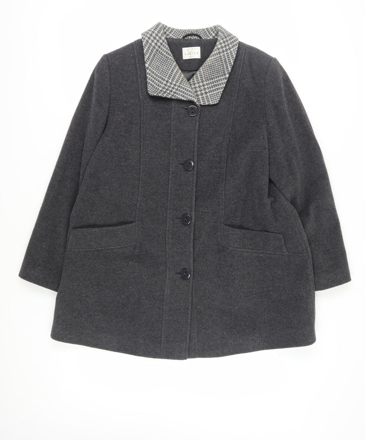 Eastex Women's Grey Wool Blend Mid-Length Coat Size 16