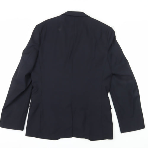 Ben Sherman Men's Black Single Breasted Wool Blend Blazer Jacket Size 38 Regular