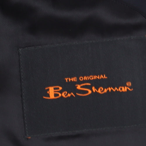 Ben Sherman Men's Black Single Breasted Wool Blend Blazer Jacket Size 38 Regular