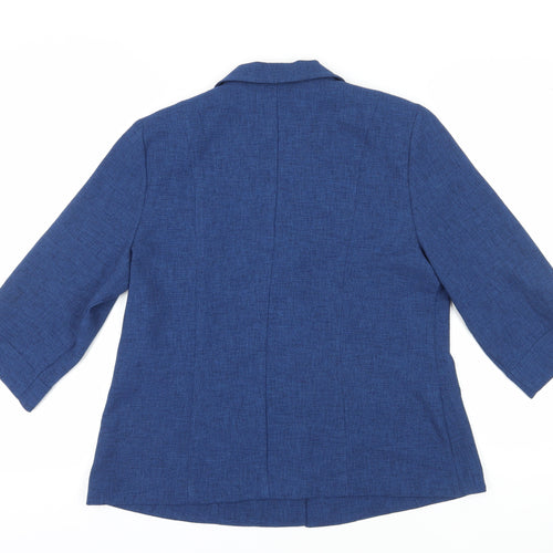 Eastex Women's Blue Three-Button Blazer - Size 14