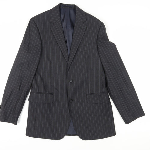 Austin Reed Men's Grey Striped Blazer, Size 38R, Formal