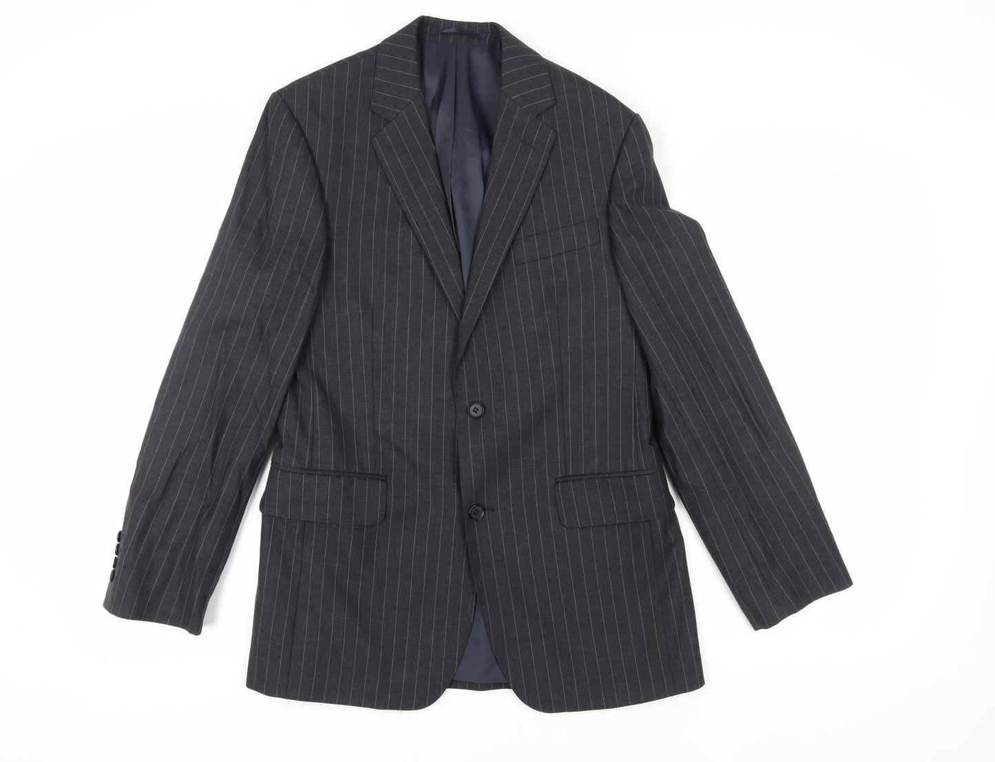 Austin Reed Men's Grey Striped Blazer, Size 38R, Formal