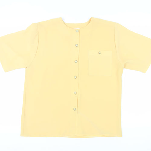 Amari Women's Button-Up Top in Yellow, Size 16