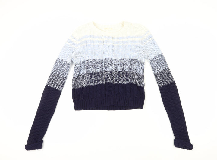 SoulCal Women's Blue Cable-Knit Jumper Size 8