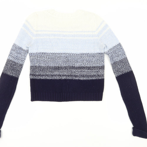 SoulCal Women's Blue Cable-Knit Jumper Size 8