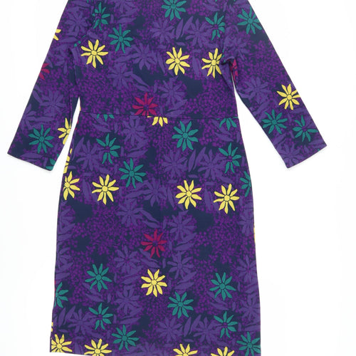 White Stuff Women's Multicoloured Floral Shift Dress Size 10