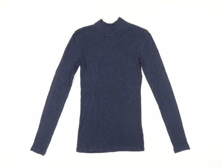 Fat Face Women's Blue Long Sleeve High Neck Top