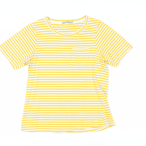 Peter Storm Women Yellow Stripe T-Shirt Size 14
