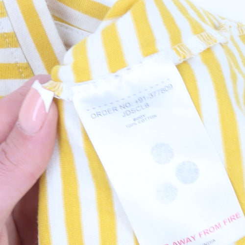 Peter Storm Women Yellow Stripe T-Shirt Size 14