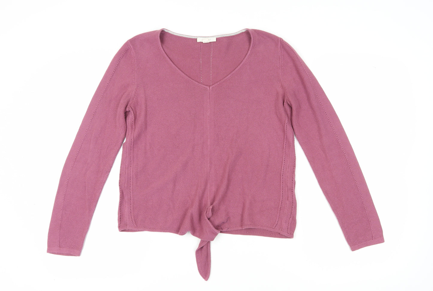 White Stuff Women's Pink V-Neck Pullover Jumper Size 8