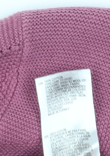 White Stuff Women's Pink V-Neck Pullover Jumper Size 8