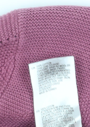 White Stuff Women's Pink V-Neck Pullover Jumper Size 8