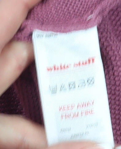 White Stuff Women's Pink V-Neck Pullover Jumper Size 8
