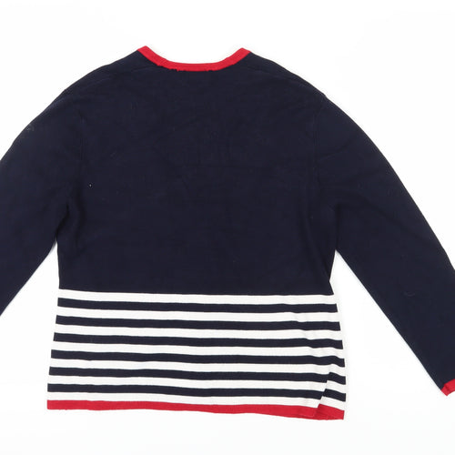 Eastex Women's Blue Striped Cardigan, Size 12