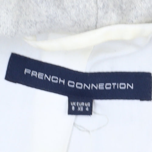 French Connection Women's Grey Hooded Overcoat Size 8