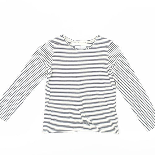 Jasper Conran Girls White Striped Long Sleeve T-Shirt, Size 9