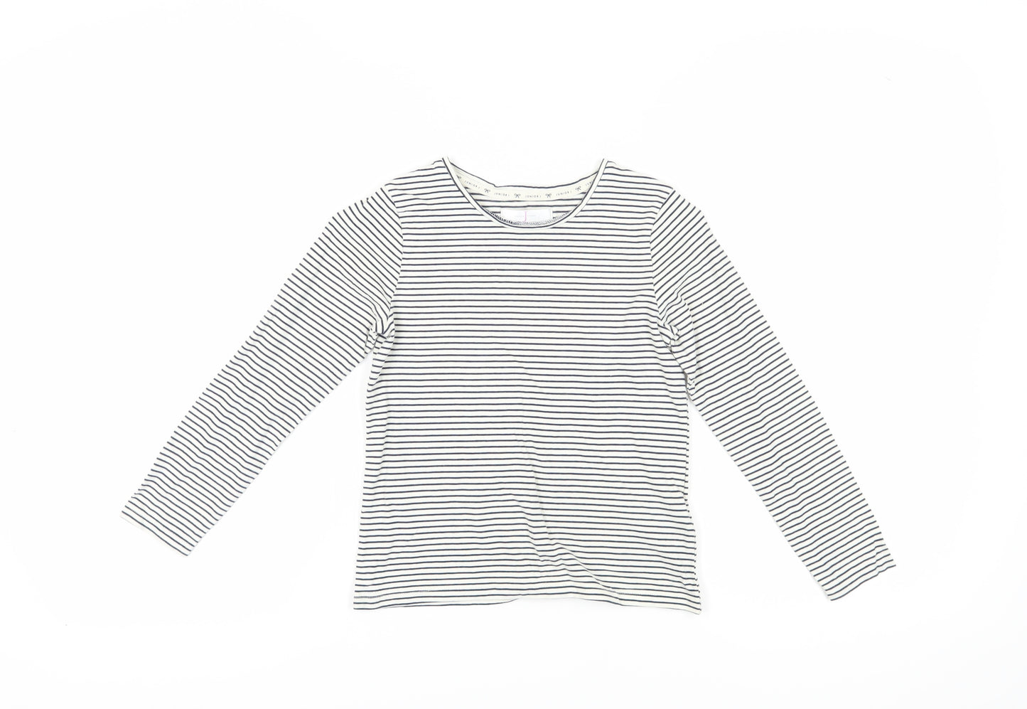 Jasper Conran Girls White Striped Long Sleeve T-Shirt, Size 9