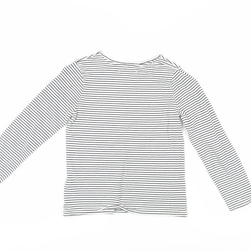 Jasper Conran Girls White Striped Long Sleeve T-Shirt, Size 9